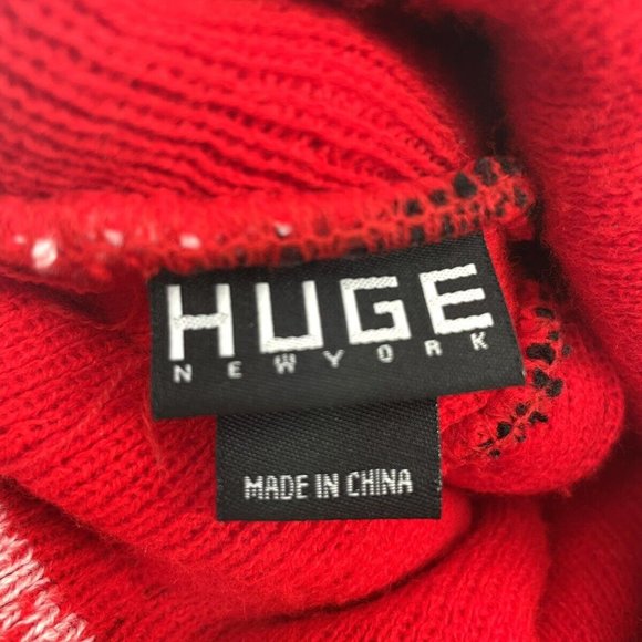 Chicago Bulls Beanie Knit Cap One Size Fit Most Huge New York Pom Pom - Picture 3 of 3